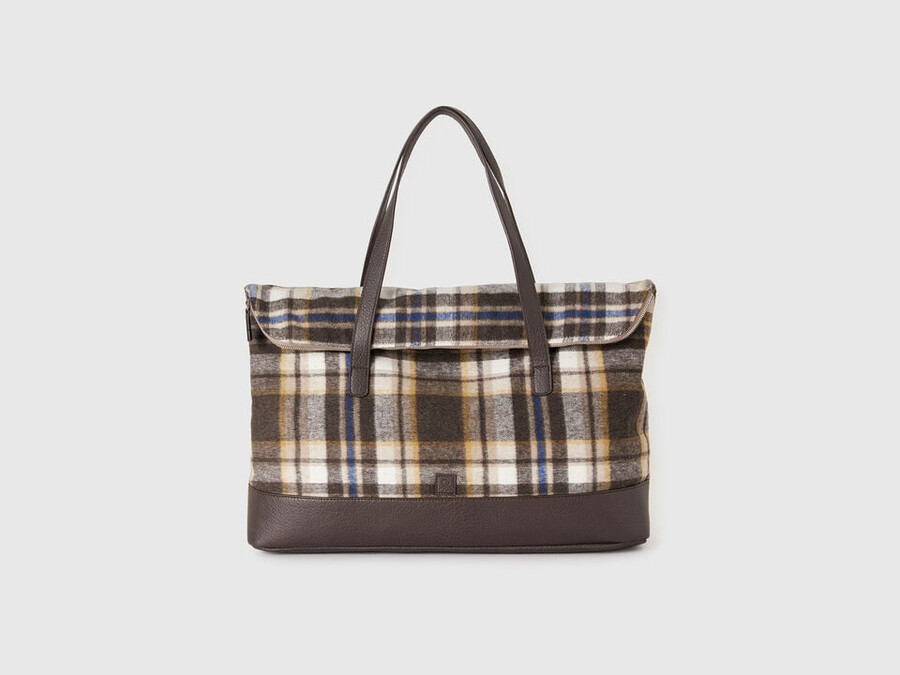 check-tasche aus wollmischung