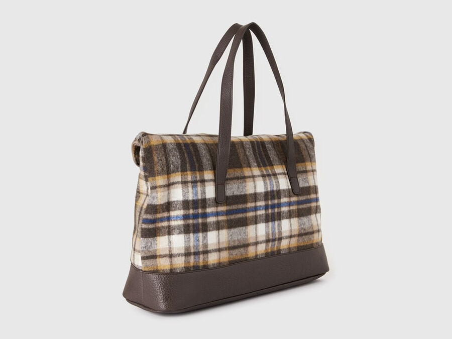 check-tasche aus wollmischung
