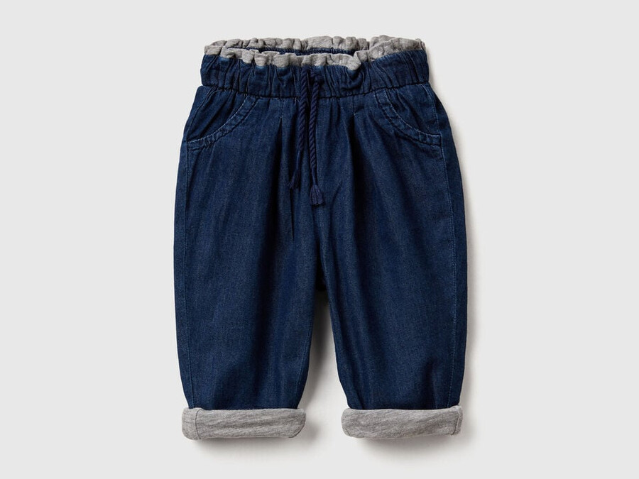 gefütterte hose aus chambray