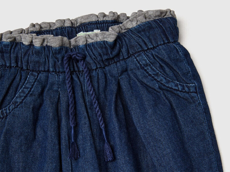 gefütterte hose aus chambray