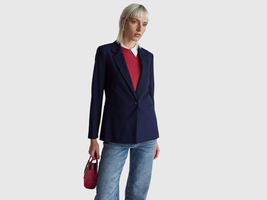 blazer aus stretch-viskose-mischgewebe