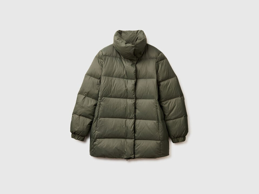 lange steppjacke mit recycelten daunen