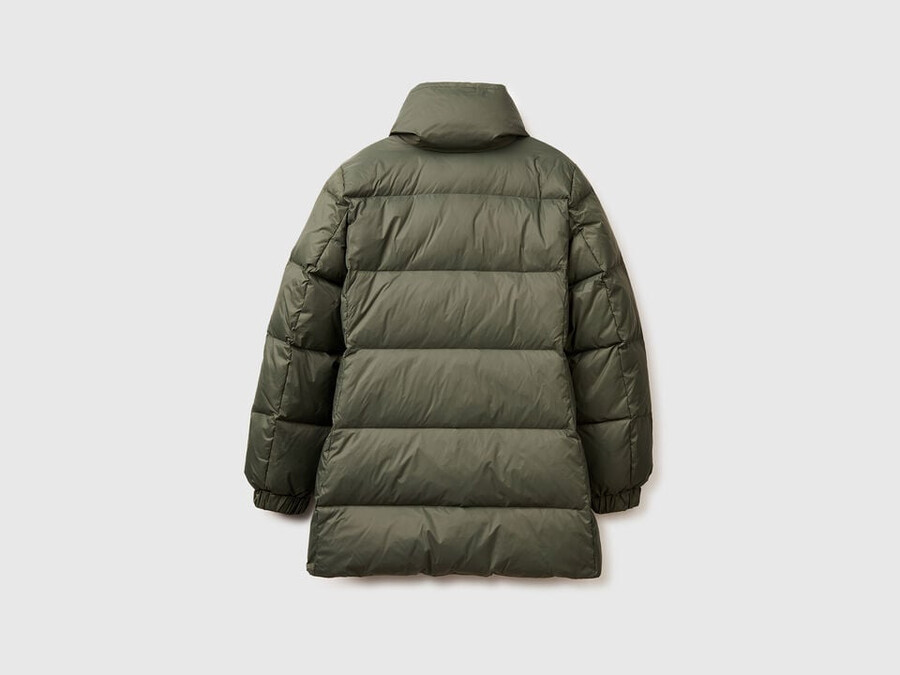 lange steppjacke mit recycelten daunen
