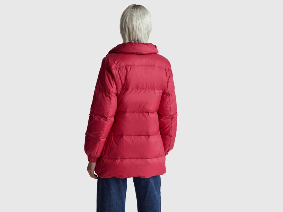 lange steppjacke mit recycelten daunen