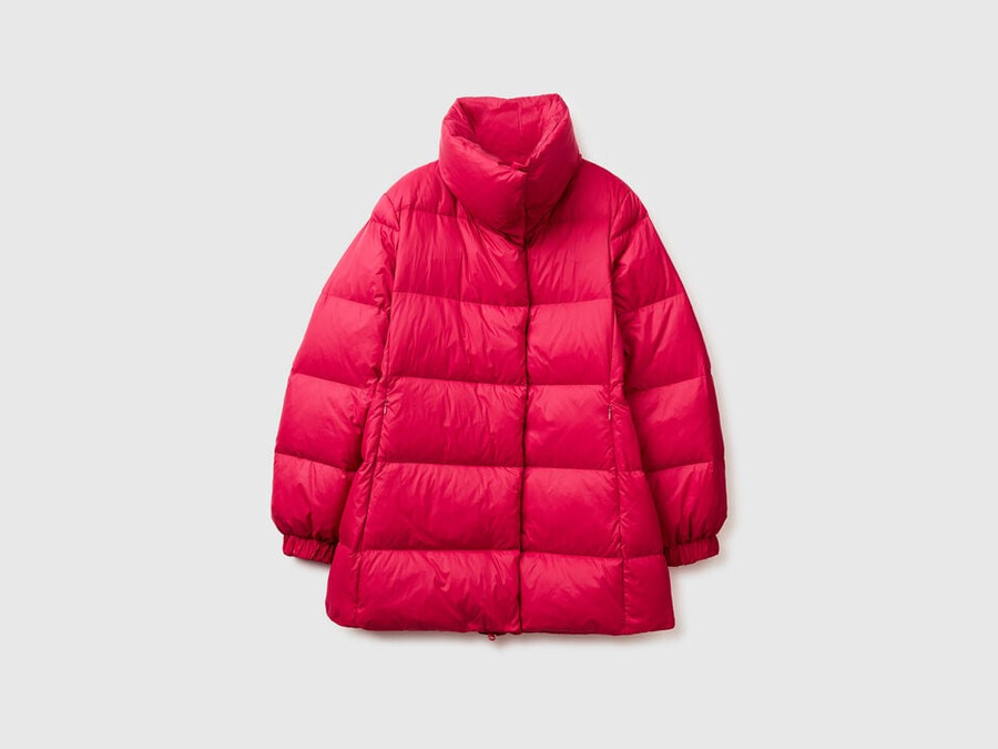 lange steppjacke mit recycelten daunen