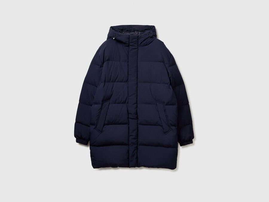 lange steppjacke mit recycelten daunen