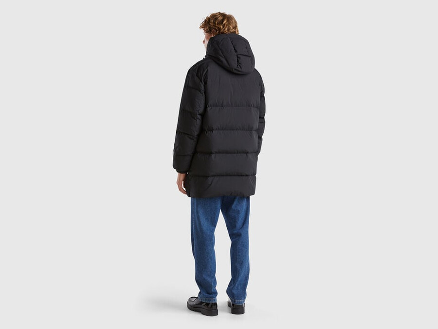 lange steppjacke mit recycelten daunen