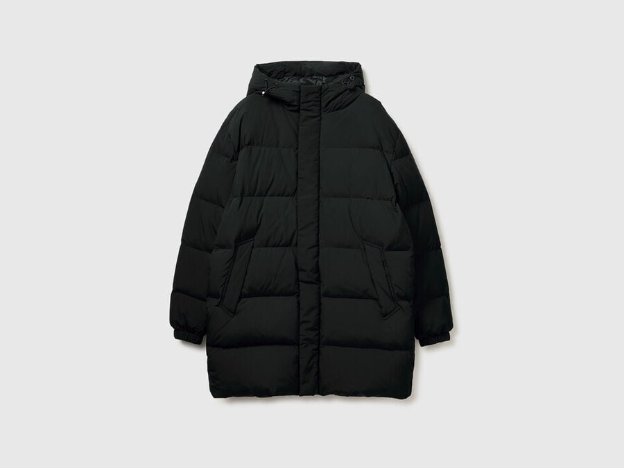 lange steppjacke mit recycelten daunen