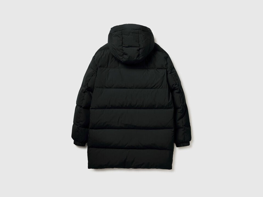 lange steppjacke mit recycelten daunen