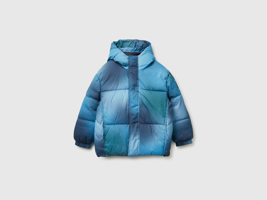 wattierte jacke aus schattiertem nylon
