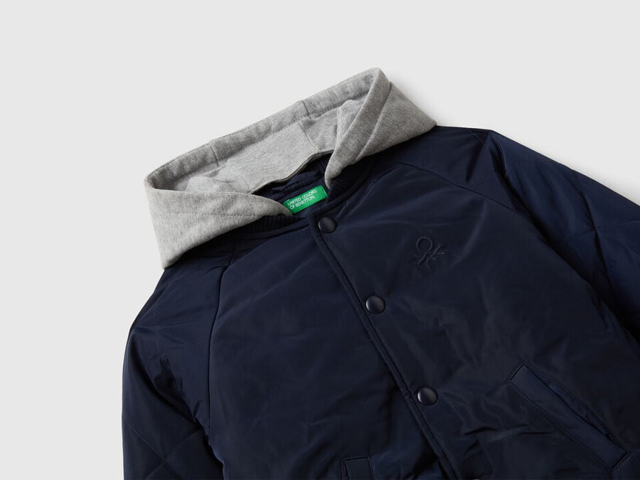 bomberjacke mit abnehmbarer kapuze