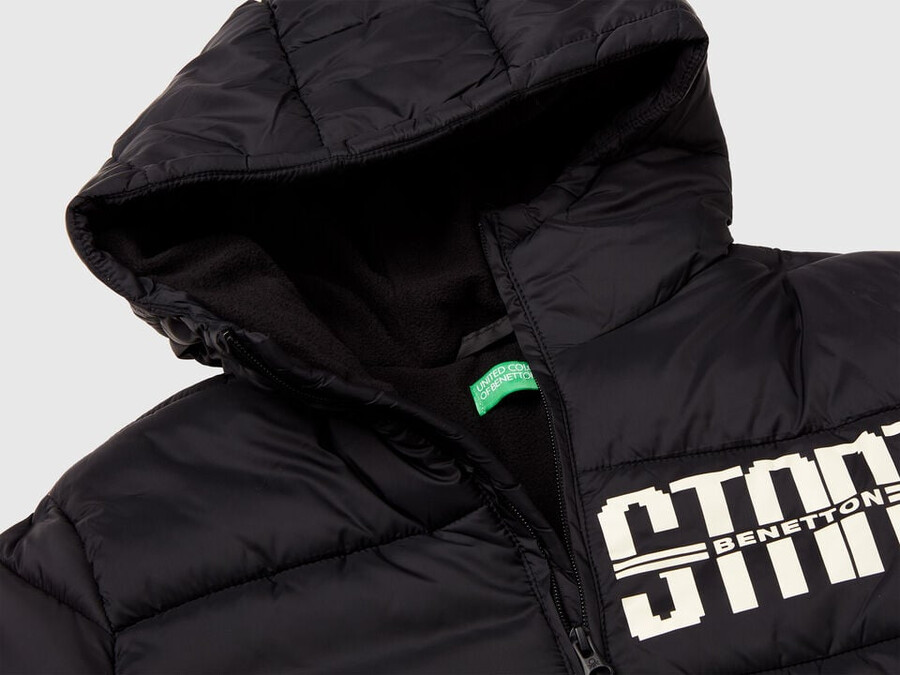 jacke mit fleecegefüttertem print