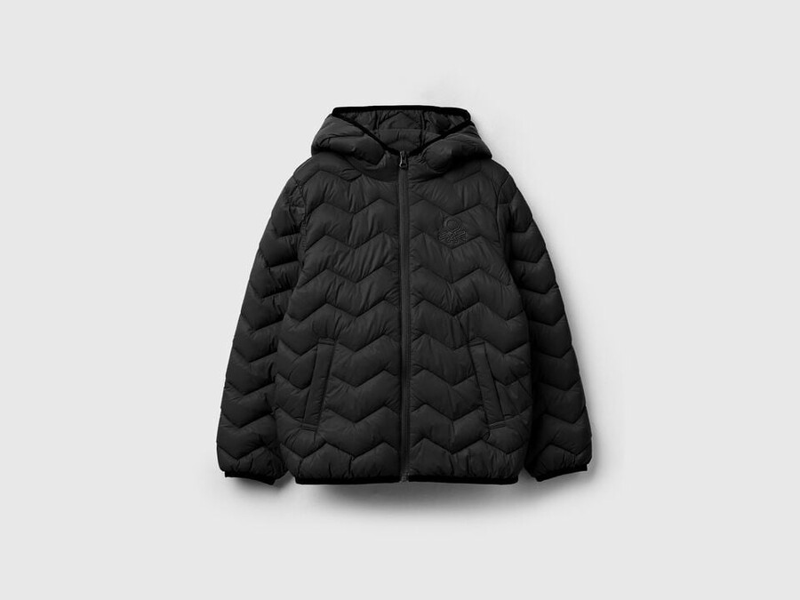 wattierte jacke mit kapuze
