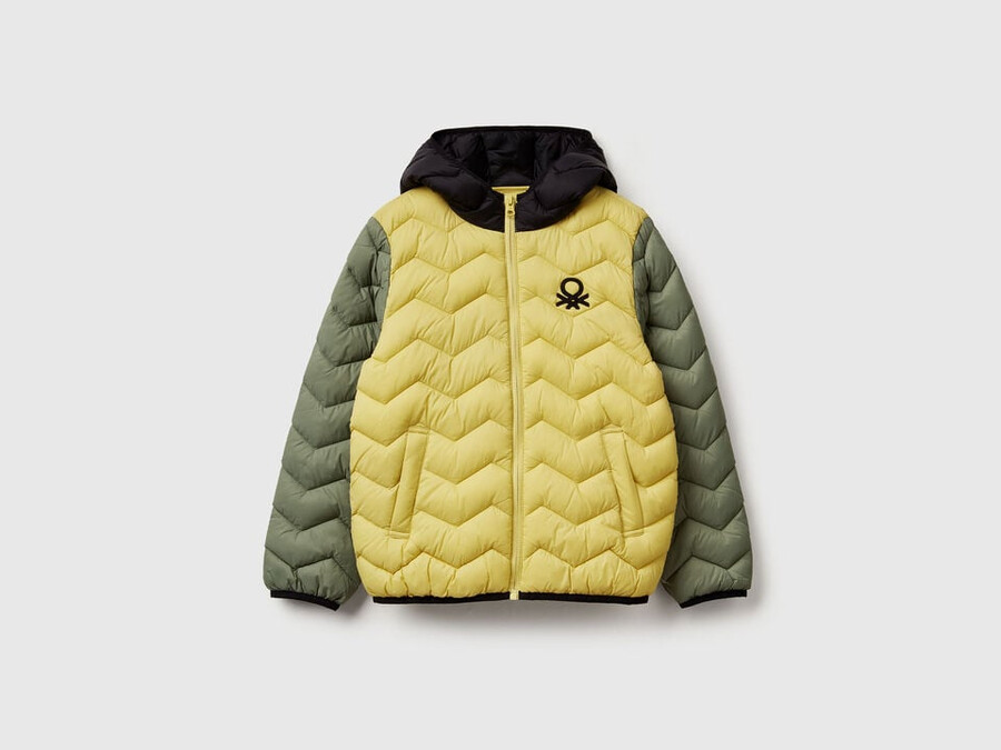 wattierte jacke mit kapuze