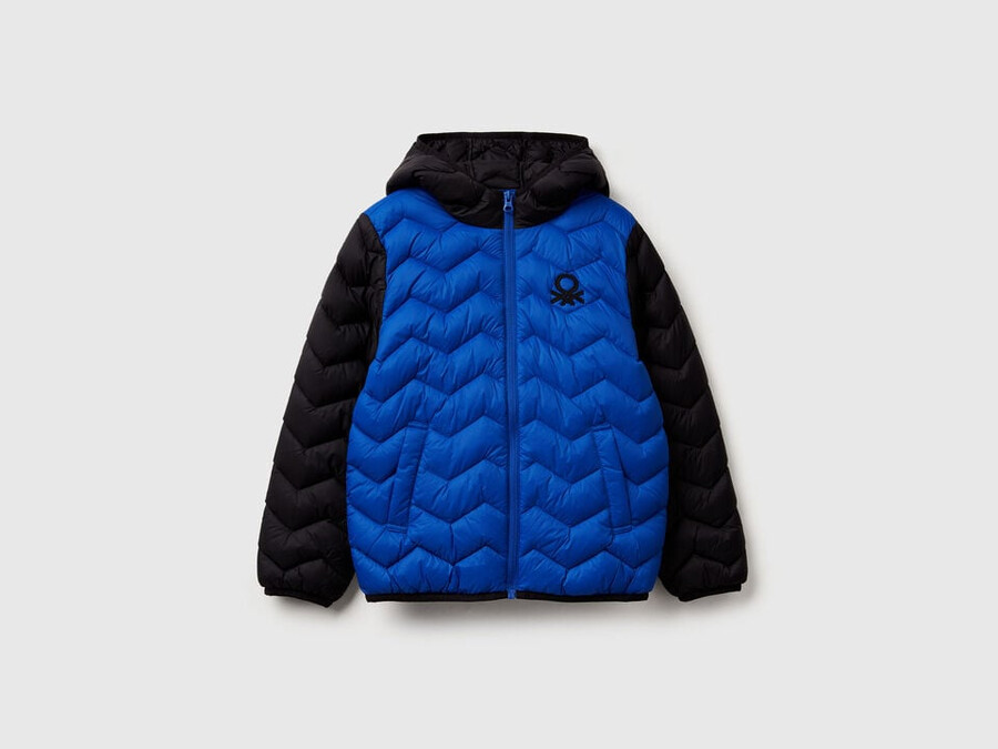 wattierte jacke mit kapuze