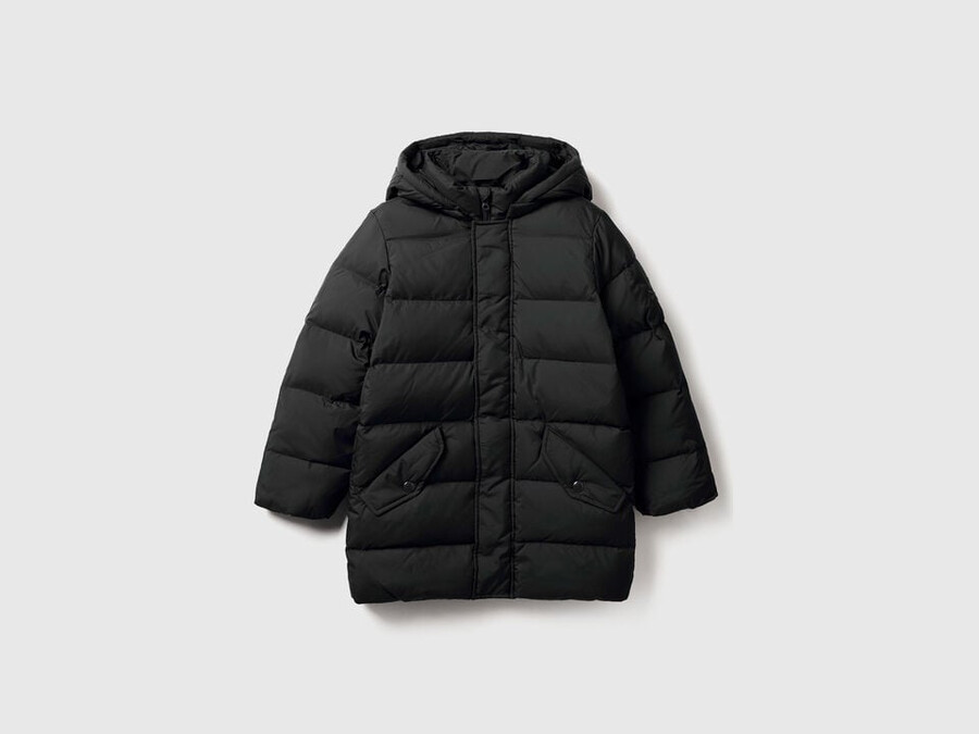 wattierte jacke mit abnehmbarer kapuze
