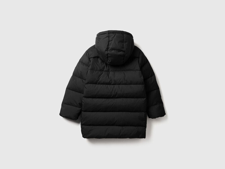 wattierte jacke mit abnehmbarer kapuze