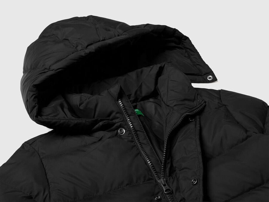wattierte jacke mit abnehmbarer kapuze