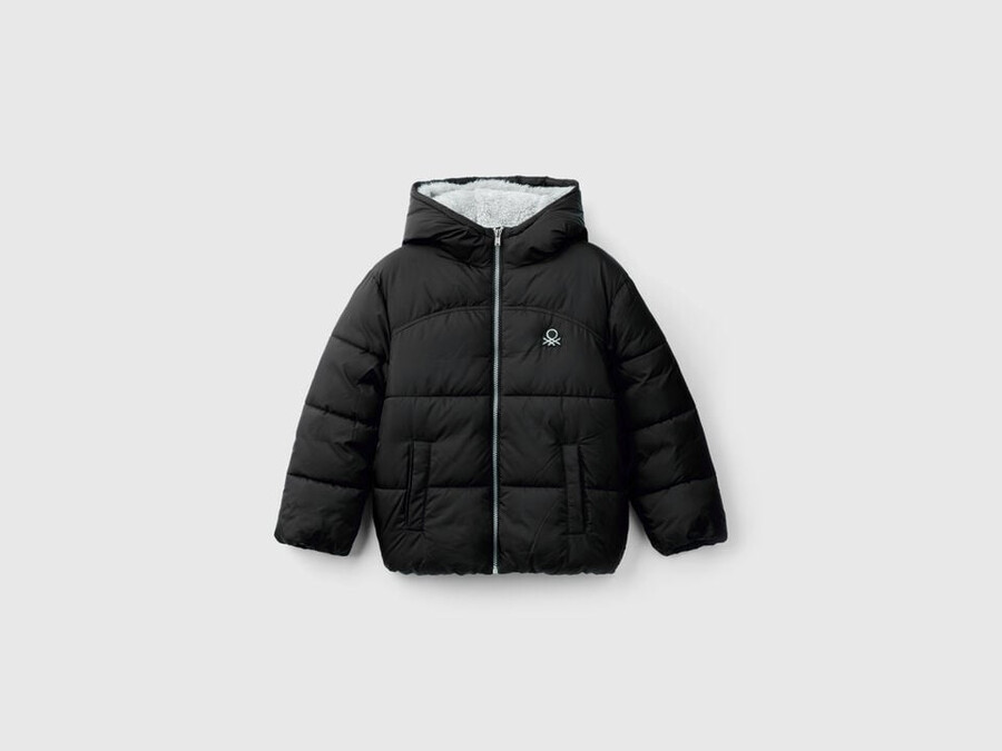 wattierte jacke mit teddyfutter