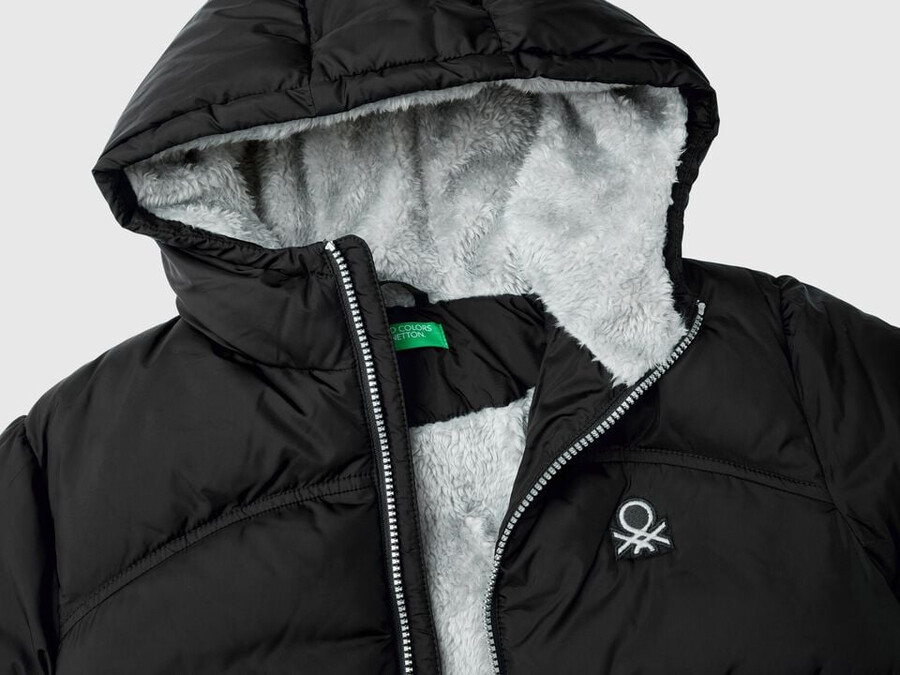 wattierte jacke mit teddyfutter