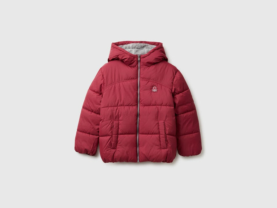 wattierte jacke mit teddyfutter