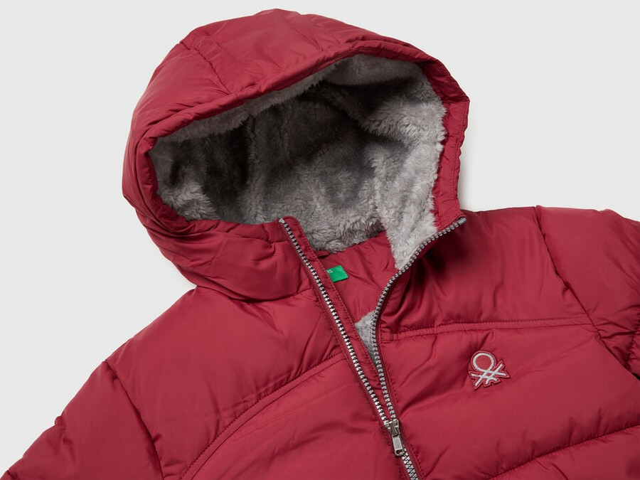 wattierte jacke mit teddyfutter