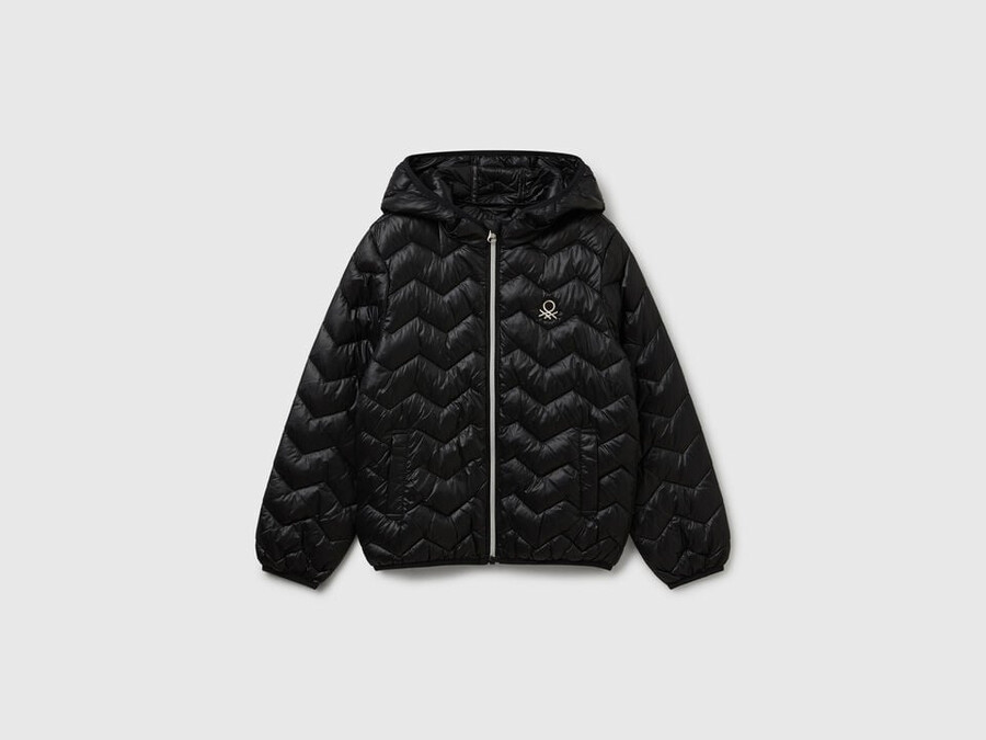 wattierte jacke mit kapuze