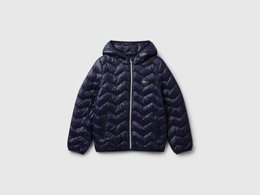 wattierte jacke mit kapuze
