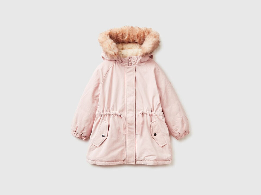 wattierter parka mit kordelzug