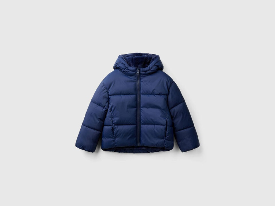 wattierte jacke mit kapuze