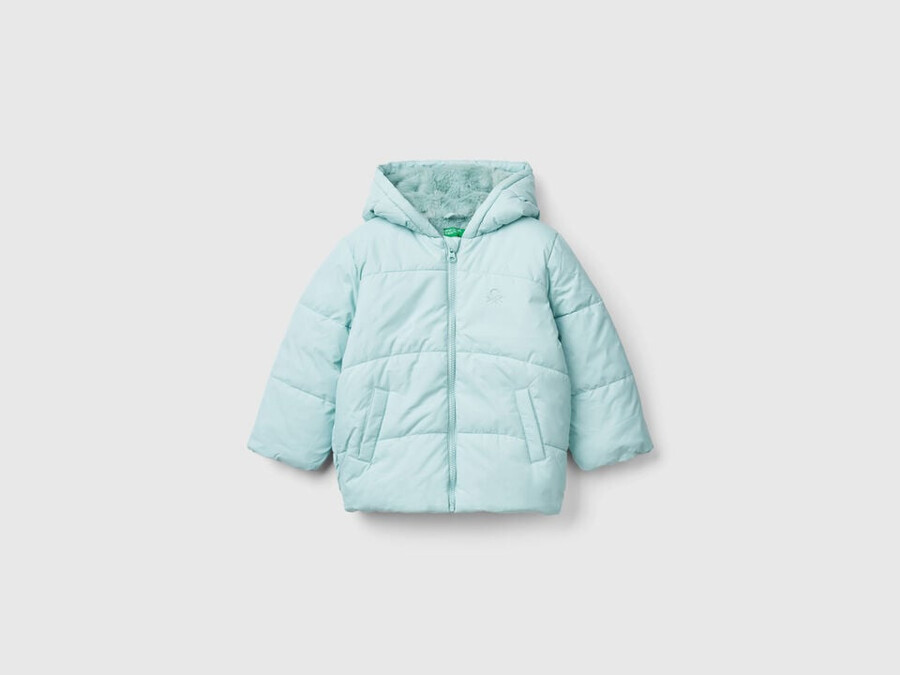 wattierte jacke mit kapuze