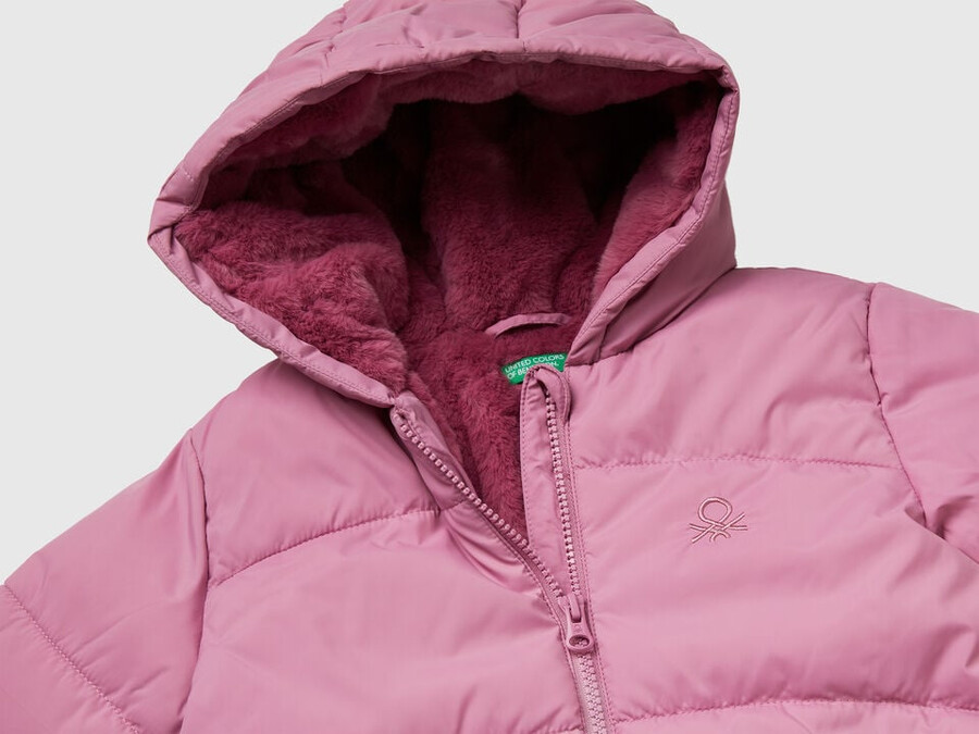 wattierte jacke mit kapuze