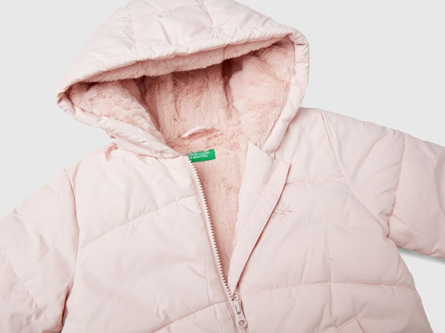 wattierte jacke mit kapuze