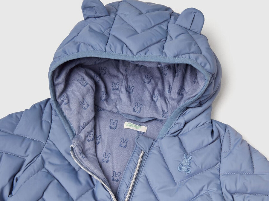 wattierte daunenjacke mit ohrenklappen
