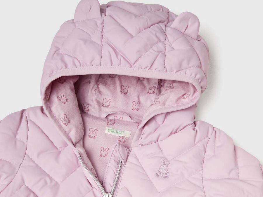 wattierte daunenjacke mit ohrenklappen