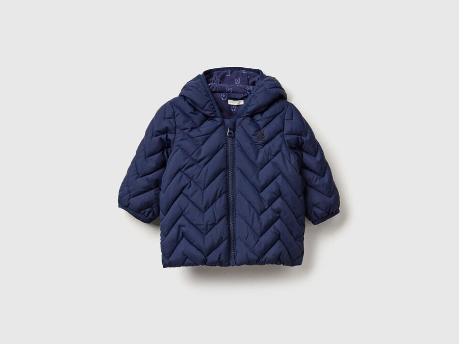 wattierte daunenjacke mit ohrenklappen