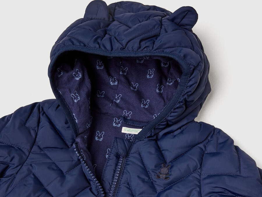 wattierte daunenjacke mit ohrenklappen