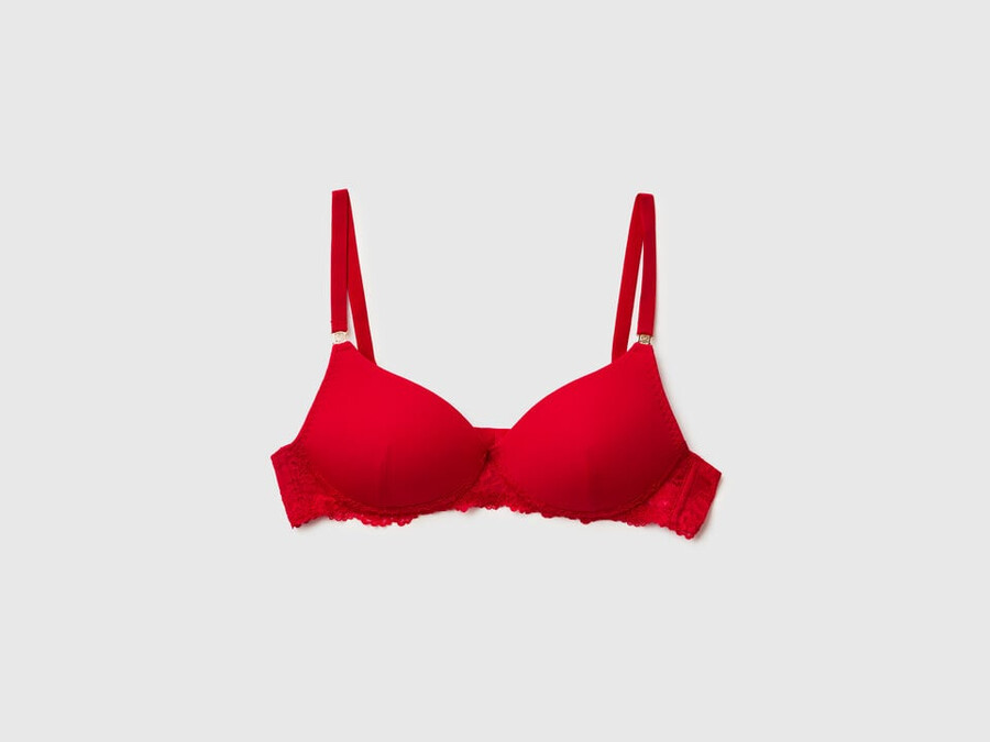 roter gepolsterter bh mit spitze